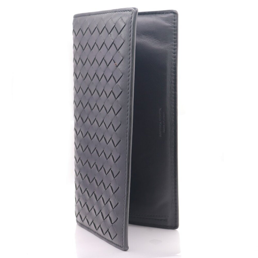 Bottega Veneta Intrecciato Black Leather Long Wallet Unisex